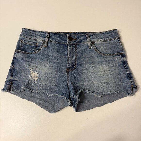 STS Blue Womens Distressed Denim Shorts Size 28 Light Wash Raw Hem - Picture 1 of 5